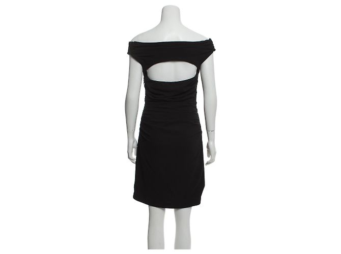 Mini abito nero senza maniche Helmut Lang con dettagli arricciati - vista 3