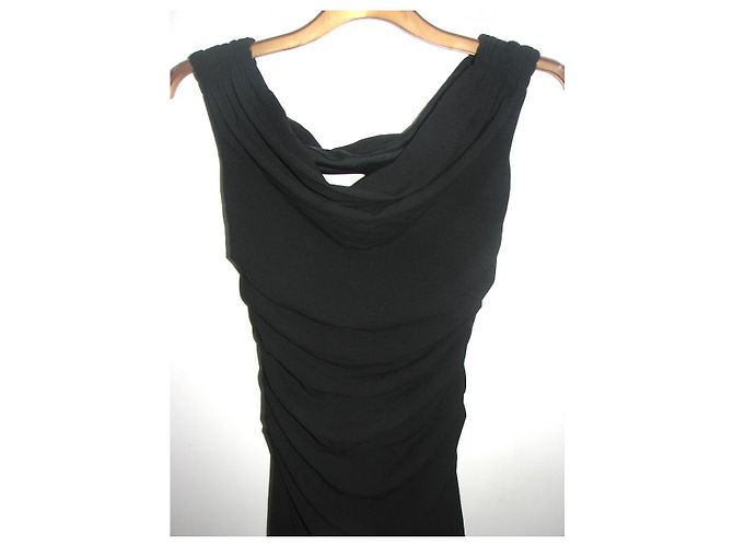 Mini abito nero senza maniche Helmut Lang con dettagli arricciati - vista 5