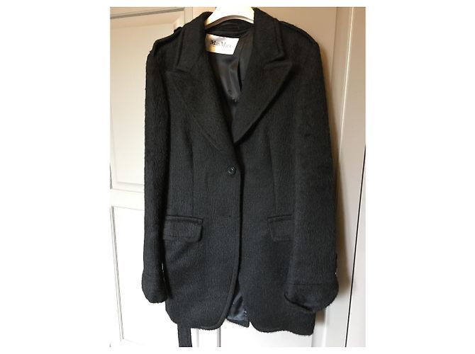 Abrigo Max Mara Negro de Alpaca - vista 4