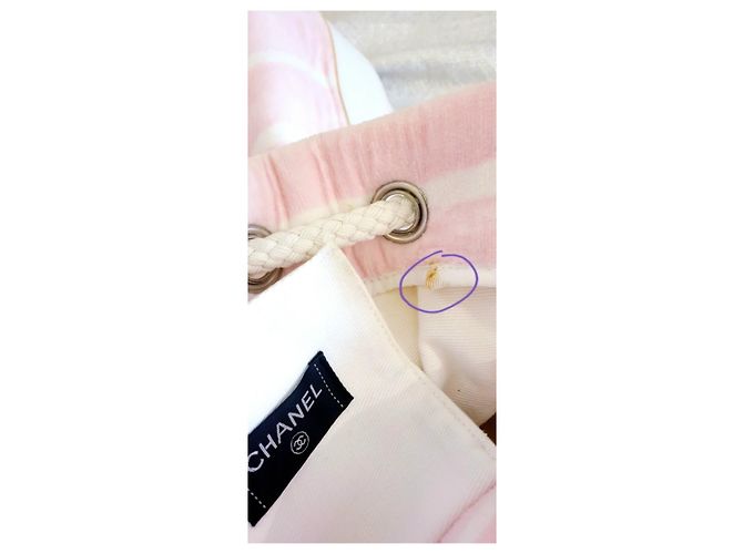 Chanel Mochila e toalha nova Rosa Branco - vista 6
