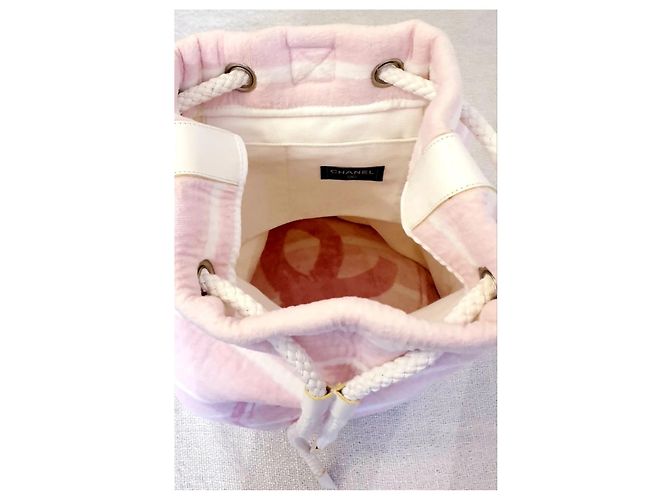 Chanel Mochila e toalha nova Rosa Branco - vista 8
