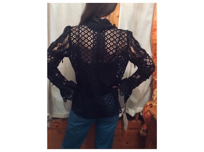 Anna Sui Bluse aus schwarzer Spitze - Ansicht 5