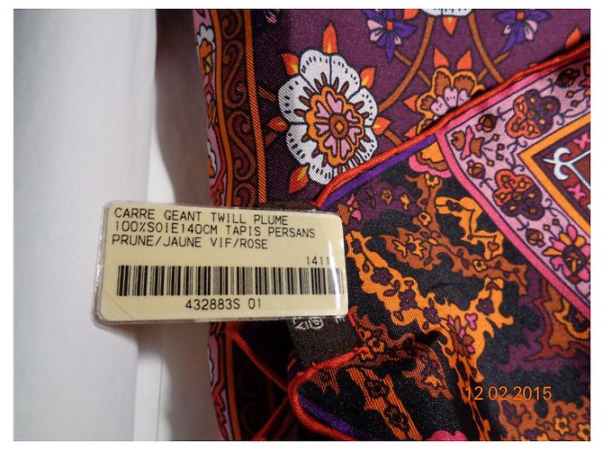 Hermès Hermes, TAPIS PERSANS 140*140 cm Roxo - vista 3