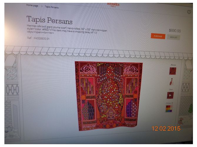 Hermès Hermes, TAPIS PERSANS 140*140 cm Roxo - vista 5