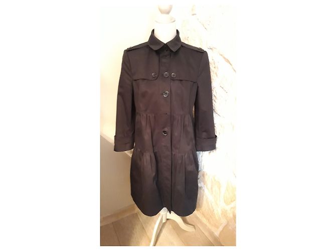 Gabardina Burberry Negra de Algodón Negro - vista 2
