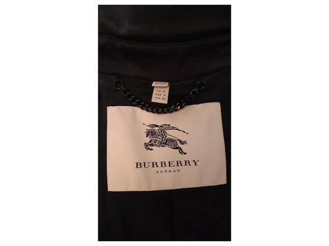 Gabardina Burberry Negra de Algodón Negro - vista 4