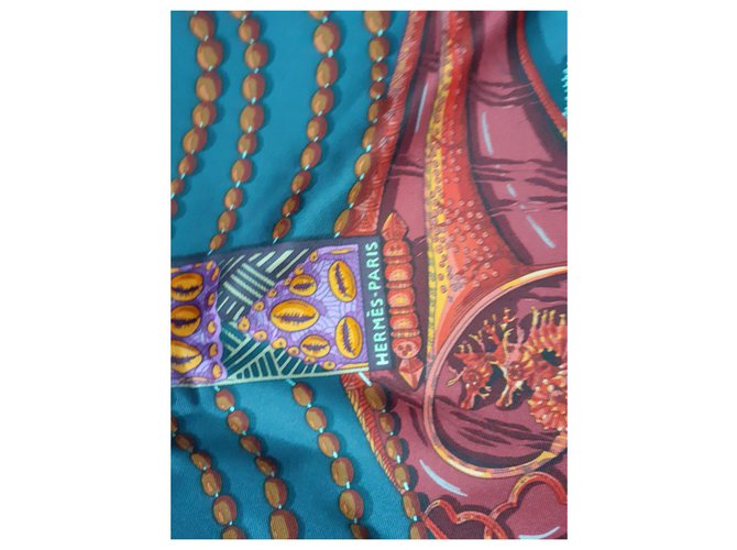Hermès Bufandas de seda Azul marino - vista 8