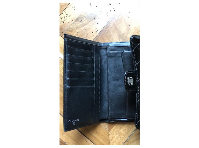 Wallet On Chain Chanel Große lange Klappe Brieftasche Schwarz - Ansicht 3