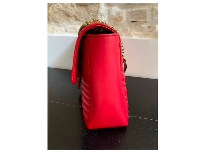 Borsa a spalla GG Marmont Gucci Rosso - vista 4
