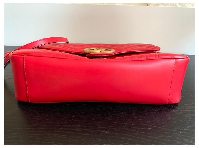 Borsa a spalla GG Marmont Gucci Rosso - vista 8