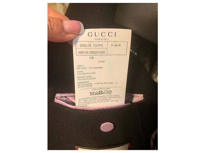 Chaqueta Cambridge bordada Gucci Negro - vista 12