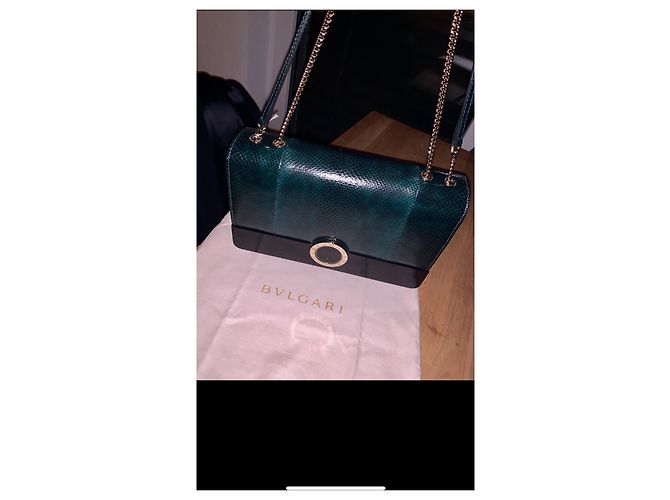 Borsa a mano Bulgari in pelle esotica nera Nero - vista 4
