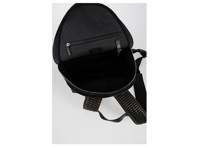 Salvatore Ferragamo Zaino in pelle nero marrone - vista 5