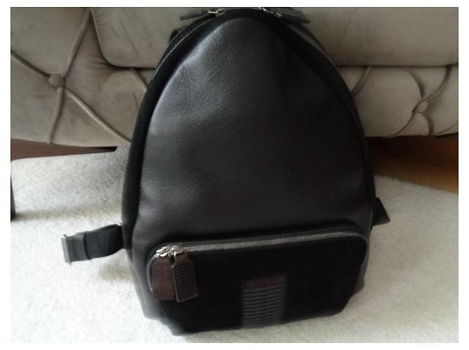 Salvatore Ferragamo Zaino in pelle nero marrone - vista 6