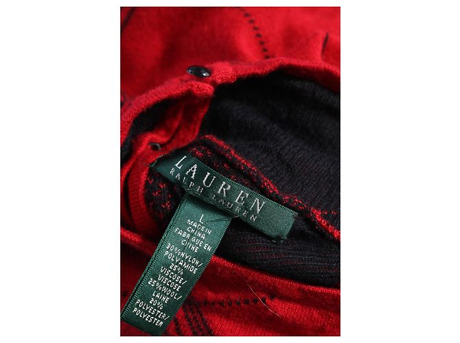 Ralph Lauren Roter Pullover Wolle und Viskose Gr. L Schwarz - Ansicht 3