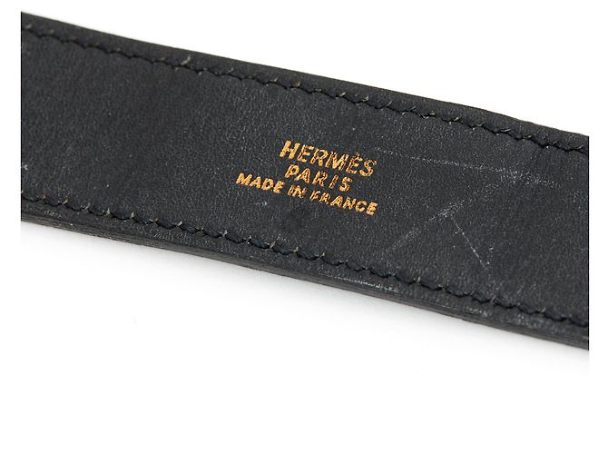 Bracciale Hermès Artemis in pelle nera e metallo dorato Nero D'oro - vista 3