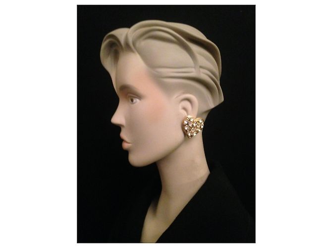 Orecchini Yves Saint Laurent Robert Goossens Cristalli Oro Bianco - vista 5