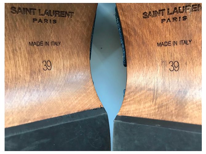 Saint Laurent SANDALI IN DENIM CON BORCHIE - vista 16