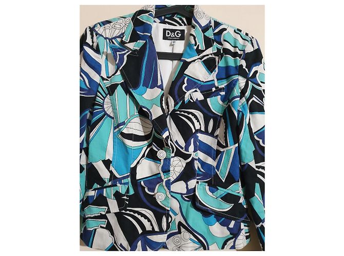 Giacca di jeans blu D&G cotone ed elastan M Multicolore - vista 2