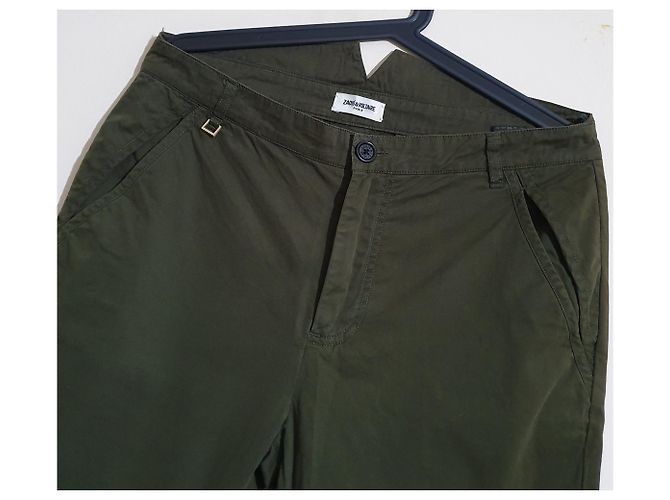 Pantalón chino Zadig & Voltaire verde de algodón Caqui - vista 3