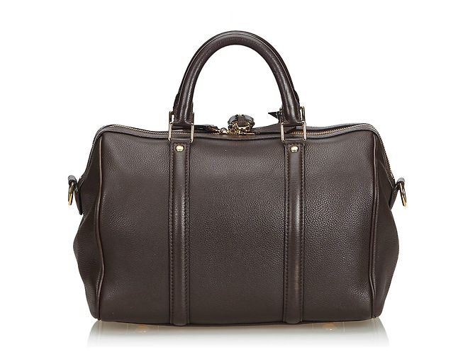 Louis Vuitton Sofia Coppola PM in pelle di vitello marrone - vista 3