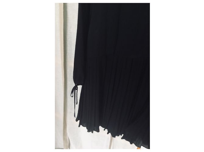 Dsquared2 Kleid aus schwarzer Seide plissiert Low Rise - Ansicht 2