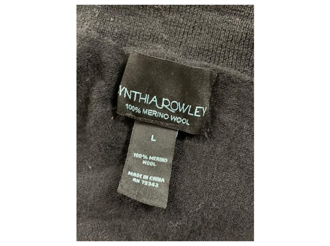 Cynthia Rowley Schwarzer Wollstrickpullover Gr. L - Ansicht 3