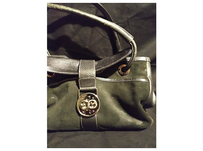 Borsa a mano Escada Sport in pelle martellata e velluto nera Nero - vista 2