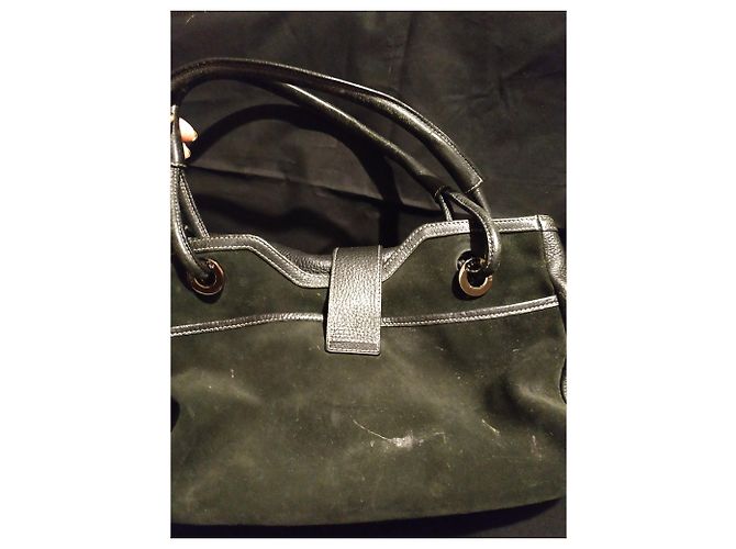 Borsa a mano Escada Sport in pelle martellata e velluto nera Nero - vista 3