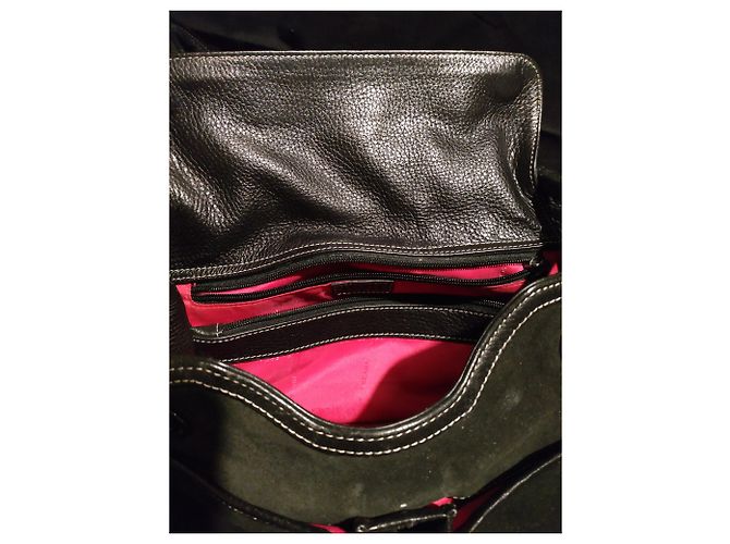 Borsa a mano Escada Sport in pelle martellata e velluto nera Nero - vista 4