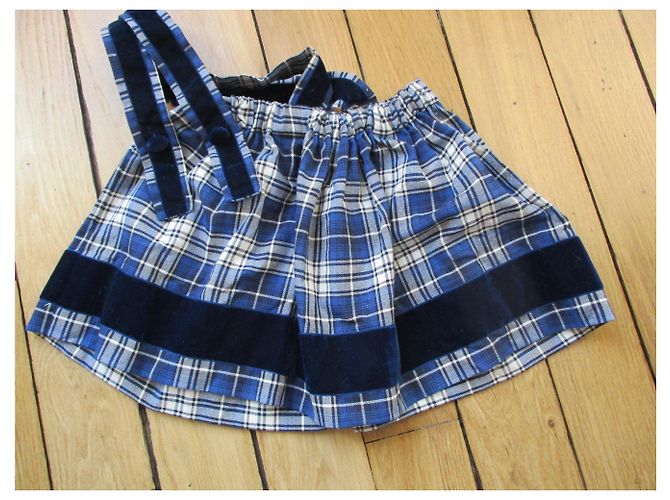 Bonpoint Rock mit Trägern, Tartan, 3ans. Mehrfarben - Ansicht 3