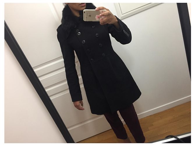 Abrigo Burberry negro de cachemira talla 42 - vista 8