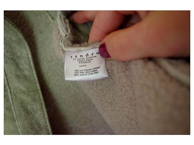 chaqueta sandro pitillo de lana cruda - vista 3
