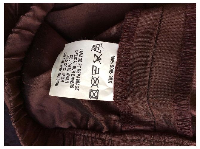 Autre Marque Falda larga de seda chocolate - vista 4