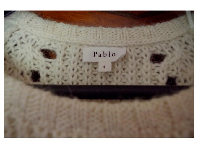 Pablo De Gerard Darel Wollpullover Cremefarben Aus weiß - Ansicht 2