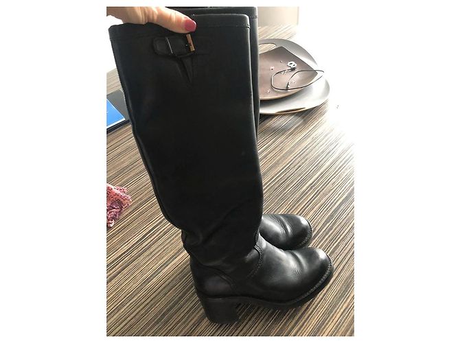 Botas Biker Rod High Free Lance de cuero negro 38 - vista 3