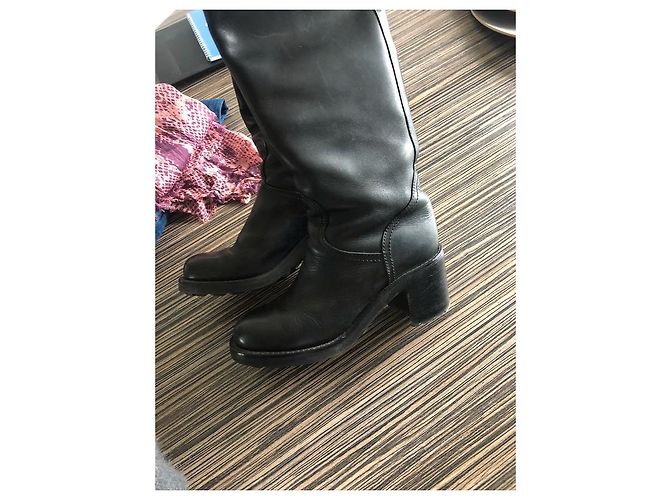 Botas Biker Rod High Free Lance de cuero negro 38 - vista 5