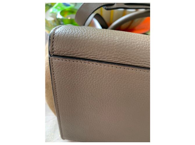 Trapèze Borsa a mano Céline Trapeze in pelle martellata taupe - vista 7