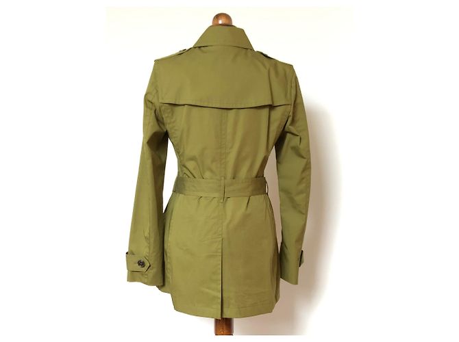 Gabardina Burberry Brit Verde Oliva de Algodón - vista 2
