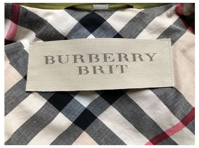 Gabardina Burberry Brit Verde Oliva de Algodón - vista 8