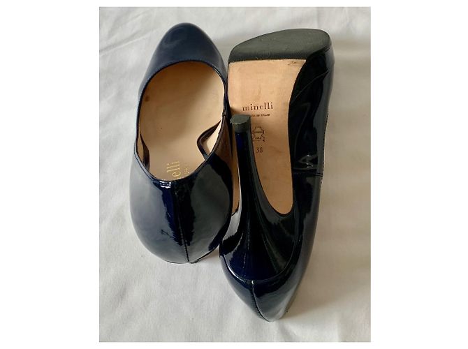 Décolleté Minelli Emeline in vernice blu navy - vista 7