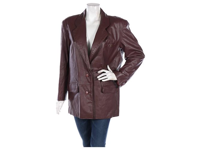 Etienne Aigner Lederblazer Jacke Dunkelrot Bordeaux - Ansicht 4