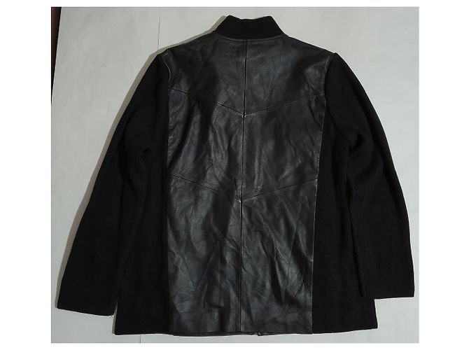 Giacca Bob Mackie in pelle e cotone nera Nero - vista 3