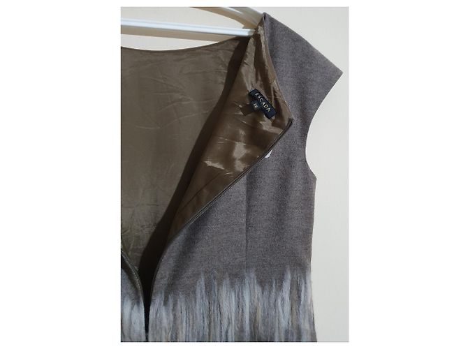 Escada Kleid aus Wolle und Kaschmir Farbe Tabak - Ansicht 4