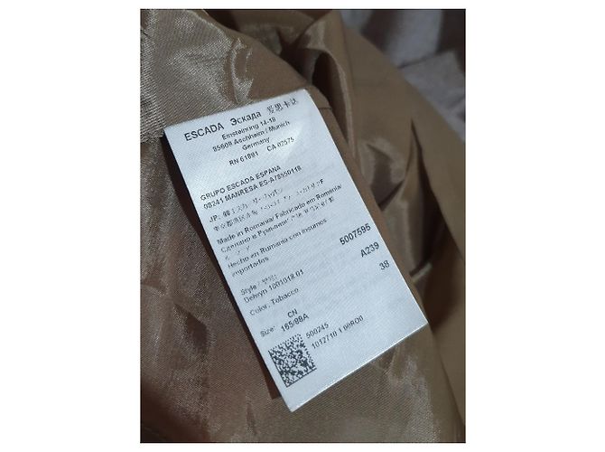 Escada Kleid aus Wolle und Kaschmir Farbe Tabak - Ansicht 5