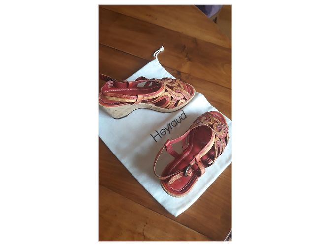 Autre Marque Sandali Herault , Tacco a zeppa , taille 37 Rosso - vista 2