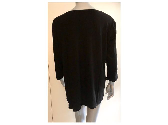 Top Marina Rinaldi negro de viscosa con strass - vista 3