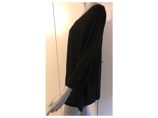 Top Marina Rinaldi negro de viscosa con strass - vista 4