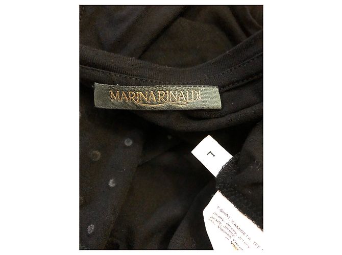 Top Marina Rinaldi negro de viscosa con strass - vista 5