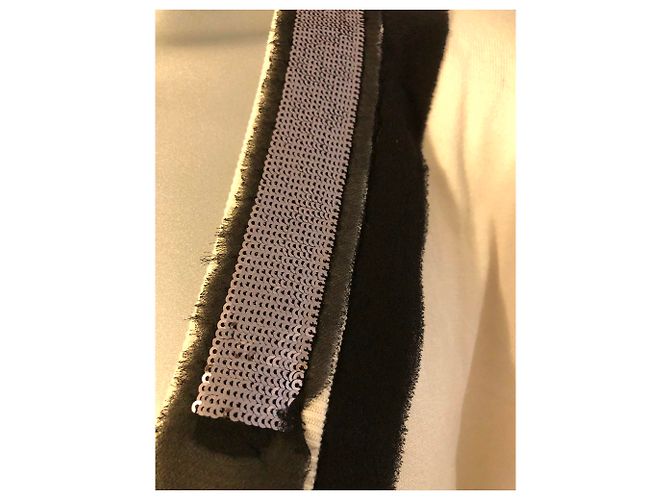 Marina Rinaldi Strickjacke aus Seide Cremefarben Anthrazit Glitzer Aus weiß - Ansicht 6